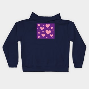 Pink and Purple Heart Pattern Kids Hoodie